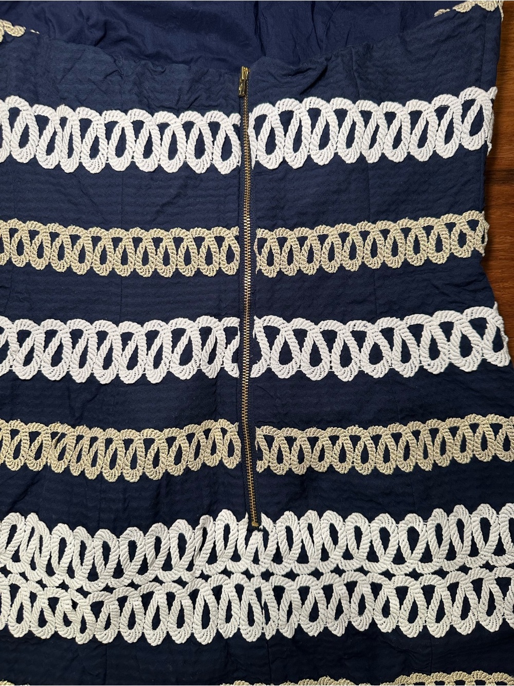 Lilly Pulitzer Navy Dress with White Crochet Trim Coastal Size 4 - Picture 5 of 6